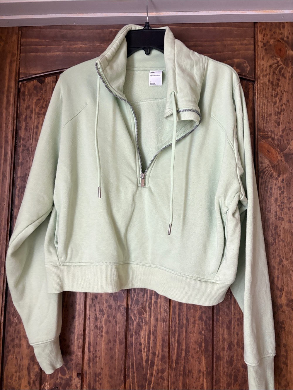 all in motion Mint Green Quarter-Zip Hoodie Sweatshirt
